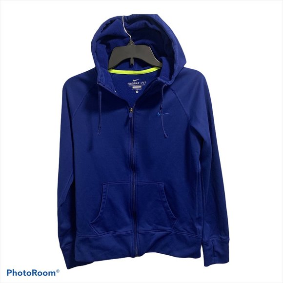 Nike Jackets & Blazers - Nike Jacket Women's Medium Blue Swoosh Hoodie Hood